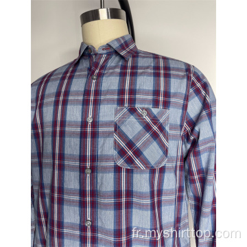 Chemise de poplin à carreaux multicolore